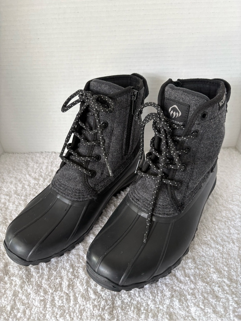 Wolverine Women's Torrent Wool Duck Boot, Black & Gray, Size 8
